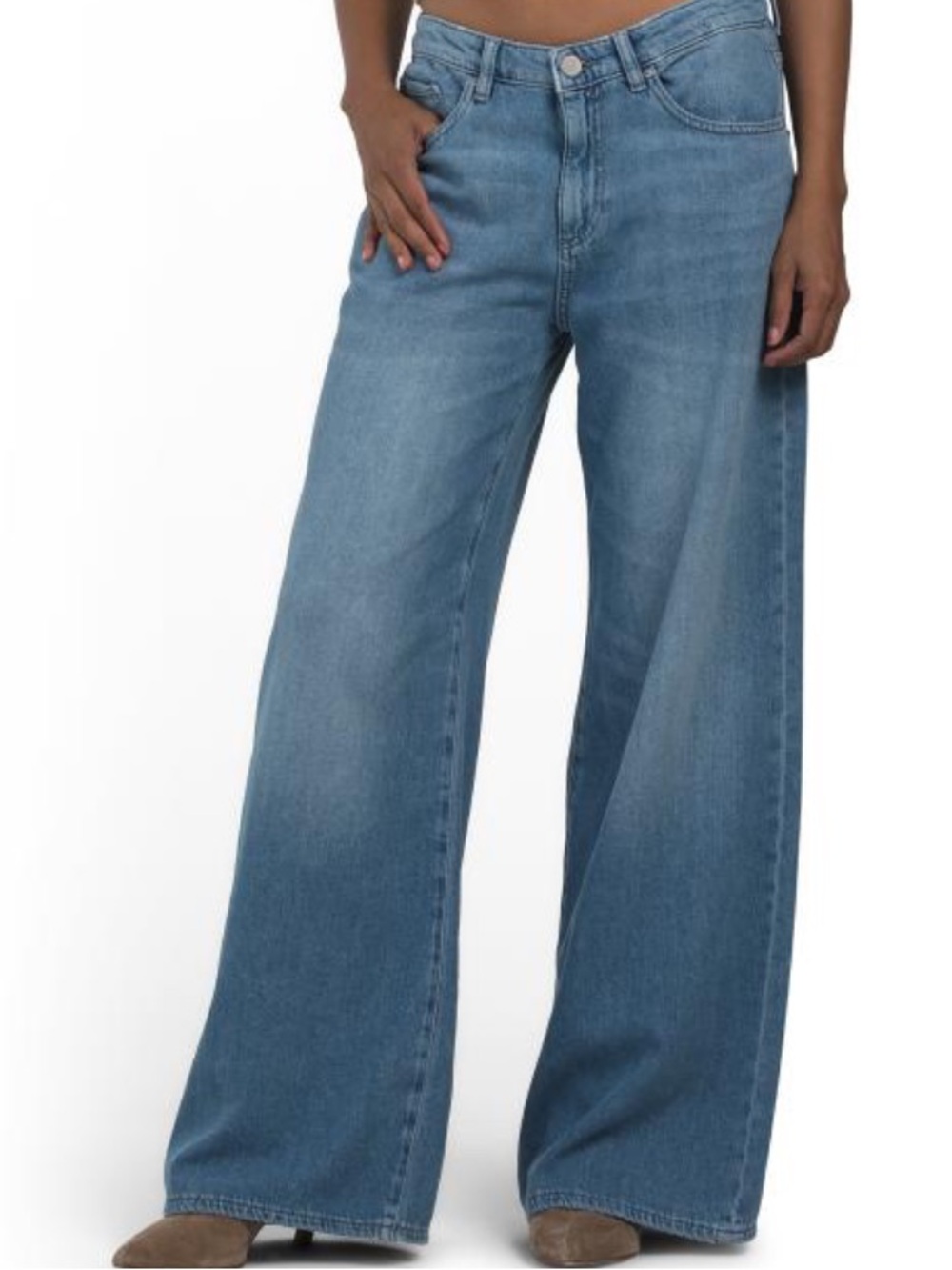 DL 1961 Wide Leg High-Rise Women's Jeans - Light Blue